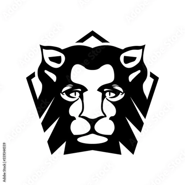 Fototapeta Lion Head Simple Vecktor