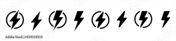 Obraz flash lightning bolt icon. Electric power symbol. Power energy sign, vector illustration