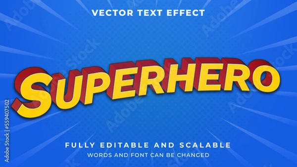 Obraz superhero heroes 3d editable text effect 