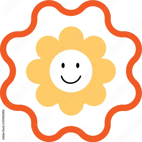 Obraz funny cartoon flower