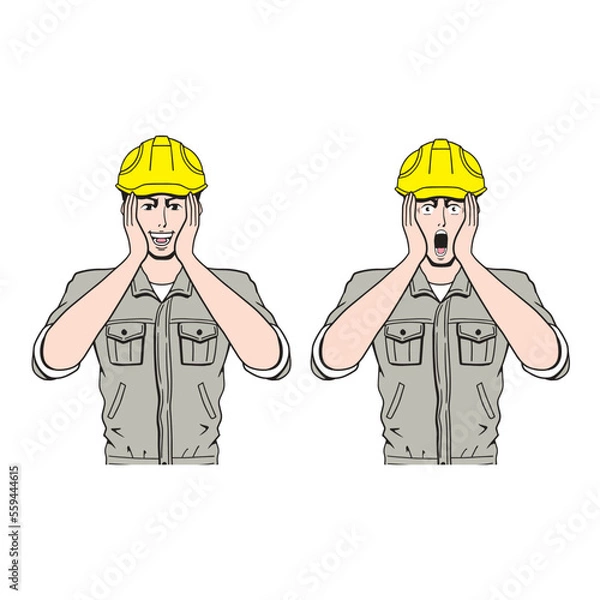 Obraz ショックを受ける日本人の工事現場員