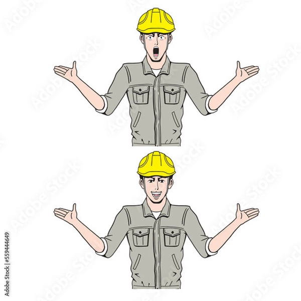 Obraz 説明する日本人の工事現場員