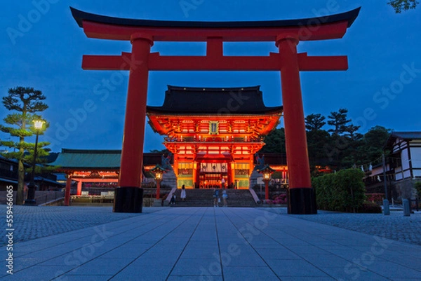 Obraz 夜の伏見稲荷大社・千本鳥居＜京都府＞