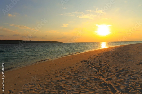 Fototapeta 前浜ビーチの夕日