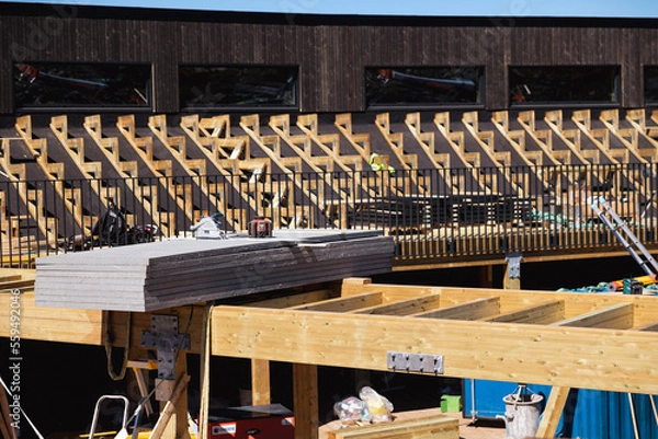 Obraz Construction site with tools and equipment