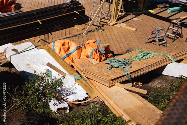 Obraz Construction site with tools and equipment