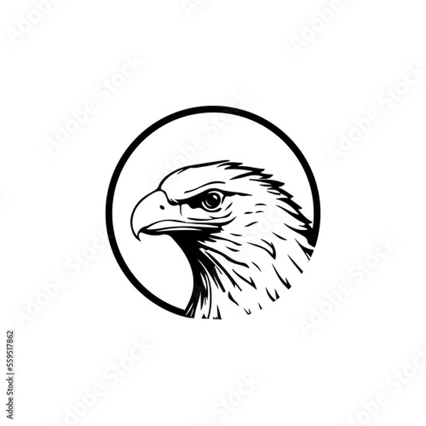 Fototapeta eagle head vector rounded logo template