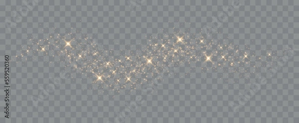 Fototapeta Gold Light. Vector Glitter Particles. Shining Bokeh
