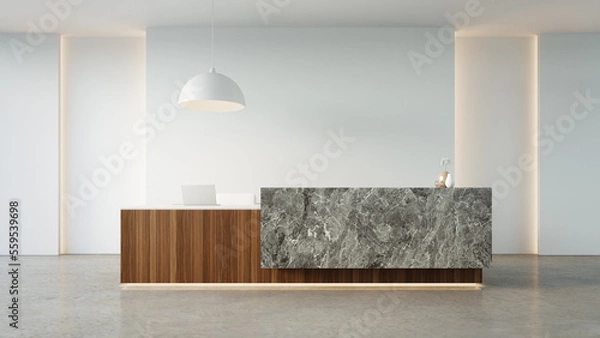 Obraz Luxury modern reception desk - 3D rendering