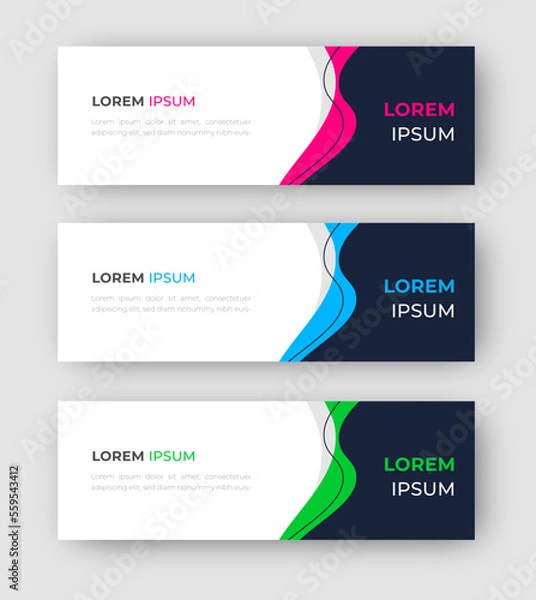 Fototapeta Vector abstract design banner web template. Set of Design Banner Web Template. Vector design Banner background. vector illustration.