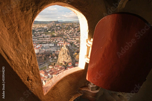 Fototapeta View from the window of the statue of the virgin, Le Puy-en-Velay