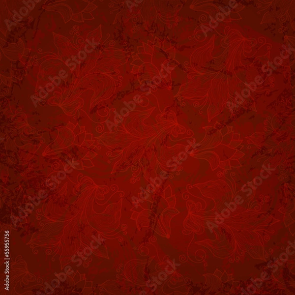 Obraz Seamless pattern. Red background with a grunge effect