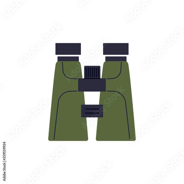 Fototapeta Binoculars icon isolated on white background. Classic optical instrument for viewing distant object. Top view. Simple hand drawn vector illustration.