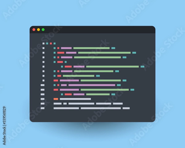 Obraz Programming code editor vector illustration design