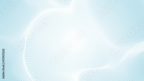 Obraz Abstract dot white blue wave pattern gradient  texture technology background.