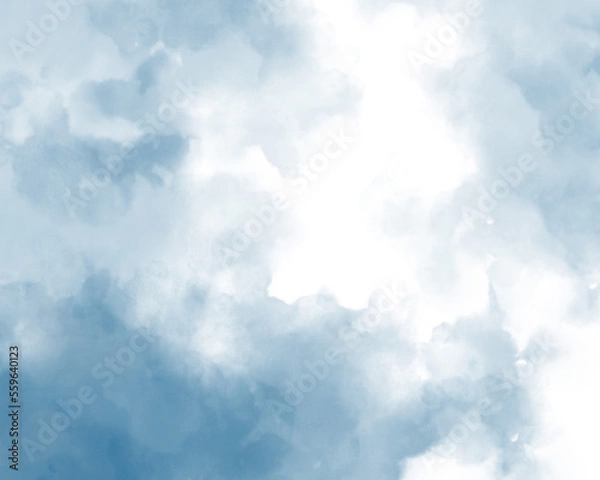 Obraz 水彩風の雲のイラスト　背景