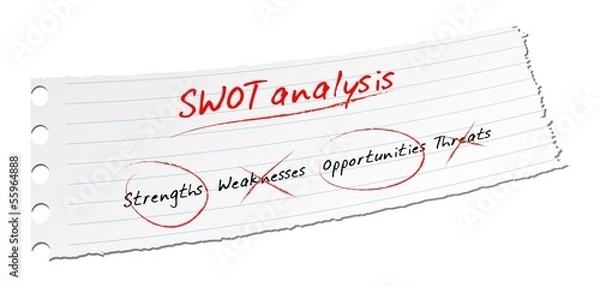 Fototapeta SWOT Analysis paper note