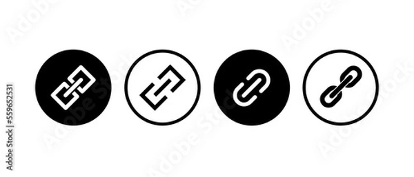 Fototapeta Internet URL or webpage url link icon. Link icon in black style.