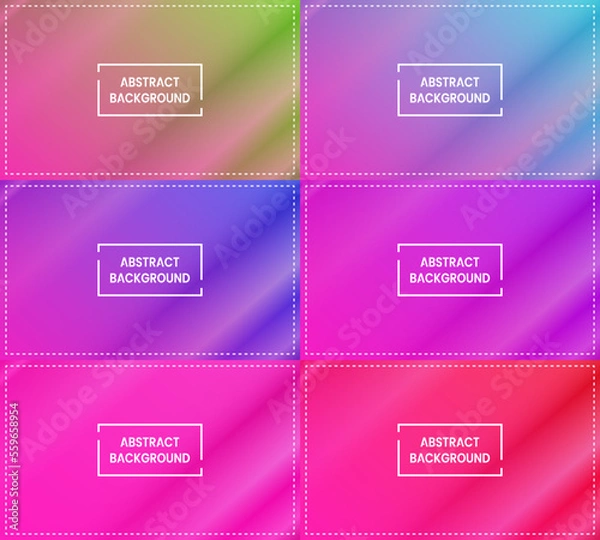 Fototapeta six sets of pink diagonal gradient abstract background with diagonal shining and frame. simple, modern and colorful. used for backdrop, wallpaper, banner, copy space and homepage