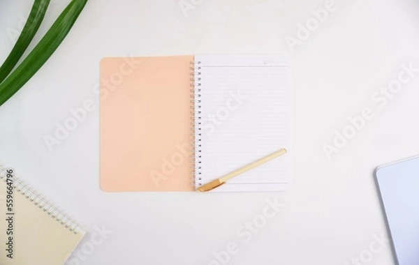 Obraz Blank Notebook on White Background