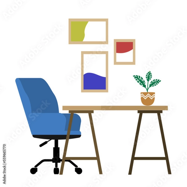 Fototapeta desk with chair