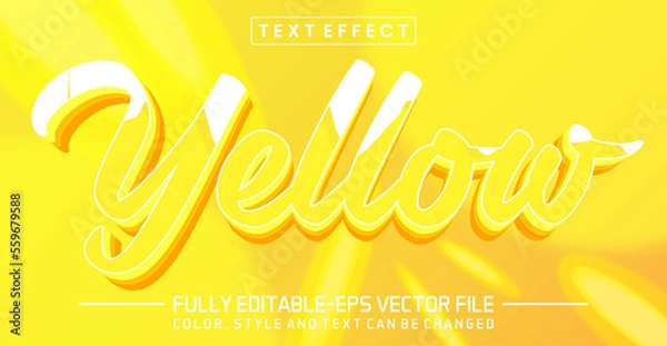 Fototapeta Editable Yellow text style effect - text style Concept