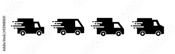 Fototapeta Delivery truck icon vector for web and mobile app. Delivery truck sign and symbol. Shipping fast delivery icon
