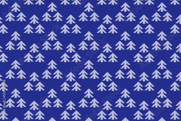 Obraz 伝統刺繍のベクターイラスト 森のイメージ テキスタイルパターン
日本の東北地方青森県の伝統刺繍 津軽こぎん刺しのモドコ（模様） 