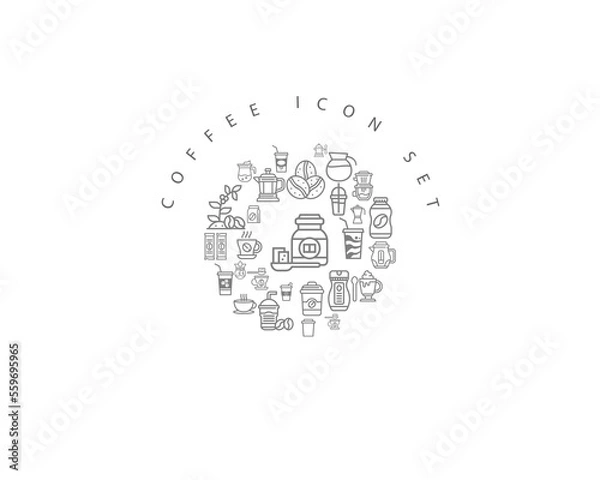 Obraz coffec icon set desing.