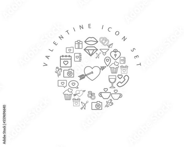 Obraz valentine icon set desing.