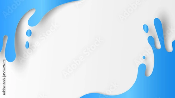 Obraz Water splashing on white background. Water splash with blank space. paper cut and craft style. vector, illustration.