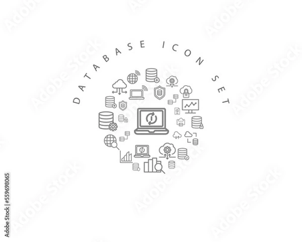 Fototapeta DATABASE ICON SET DESIGN.