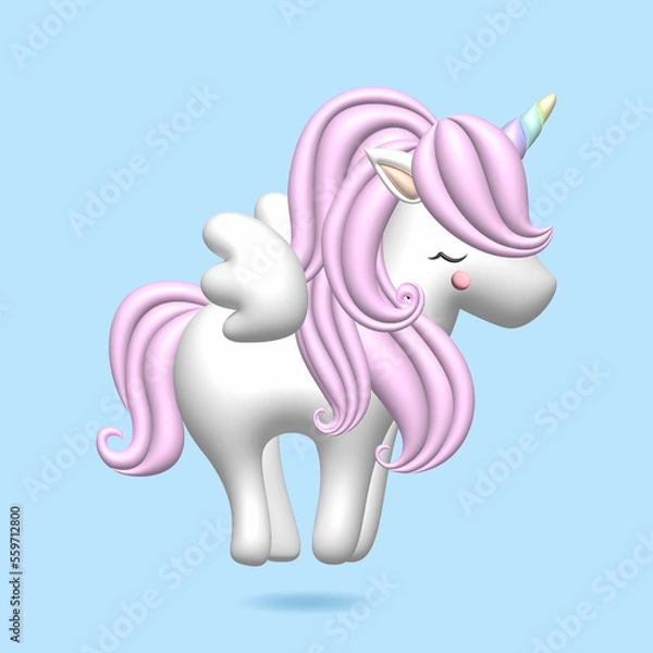 Obraz Cute 3D Unicorn Wing