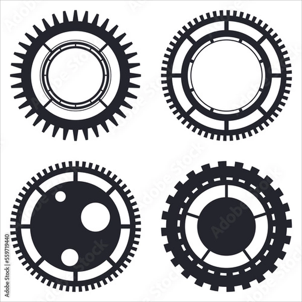 Fototapeta set of cogs and gears 