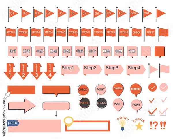 Obraz 数字とチェック＆ポイント 赤ver