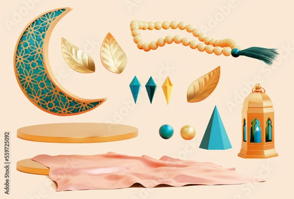 Obraz 3D Islamic holiday element set