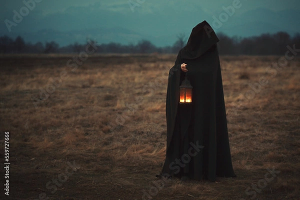 Fototapeta Dark hermit in a desolate land