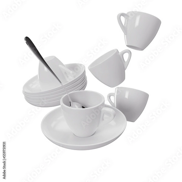 Obraz coffee cups 3d transparent backgrounds