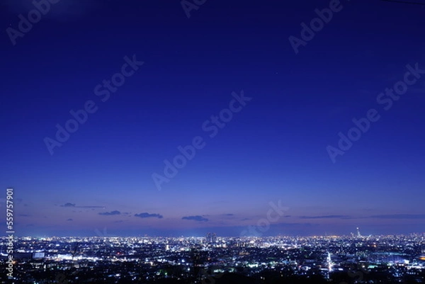 Obraz 高台から眺める大阪市街夜景遠望