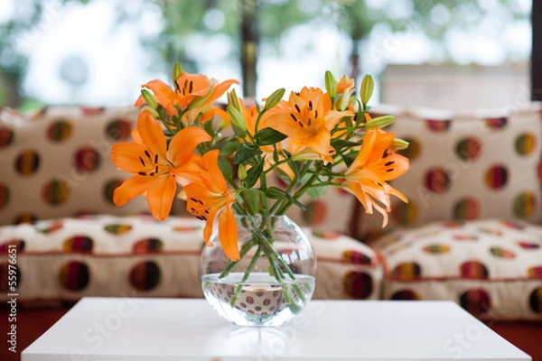 Obraz orange lilies in a vase