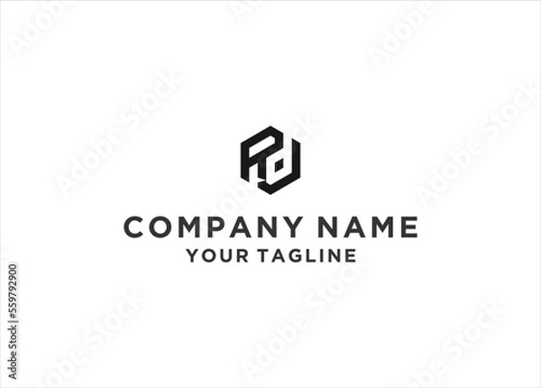 Fototapeta Initial Letter RD Monogram Logo Design Vector
