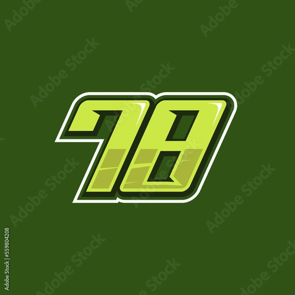 Obraz Racing number 78 logo design vector