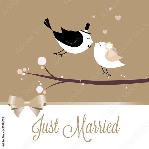 Obraz Just married birds