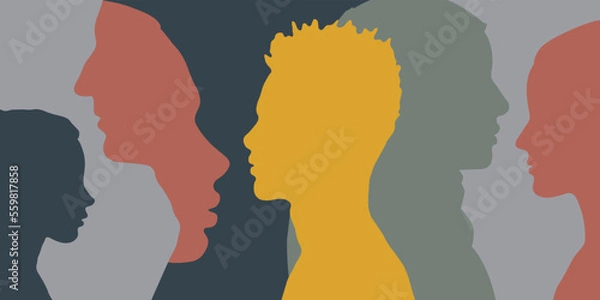Fototapeta Family environment, racial equality, empowerment, tolerance concept. Multiethnic and multicultural people.