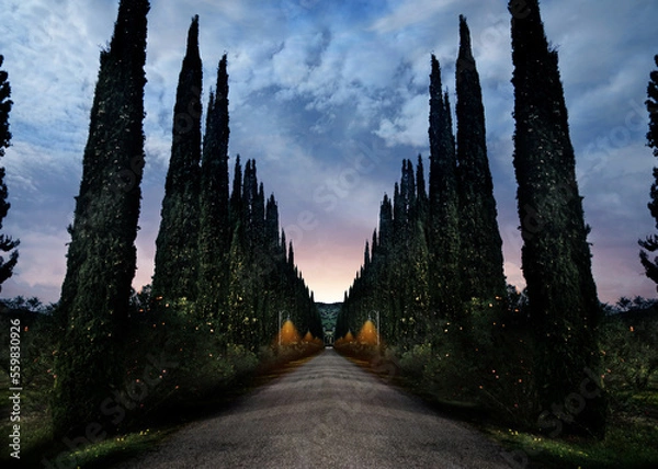 Obraz sunset in the forest