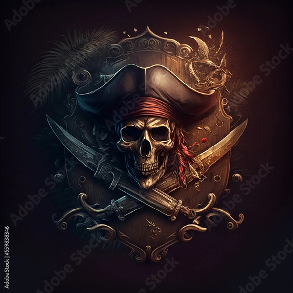 Fototapeta Mid journey render of pirate 