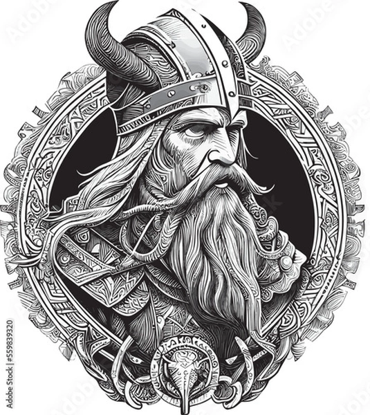Obraz Viking warrior emblem