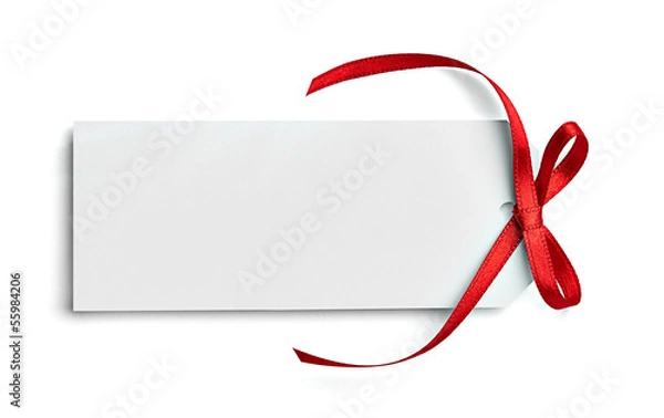 Fototapeta ribbon bow card note chirstmas celebration greeting