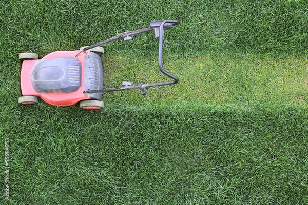Obraz Grass cutter at the lawn