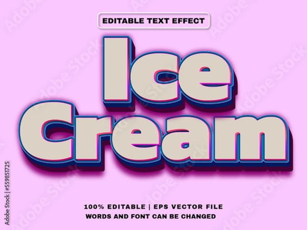 Obraz Ice Cream 3d Editable Text Effect, text mockup